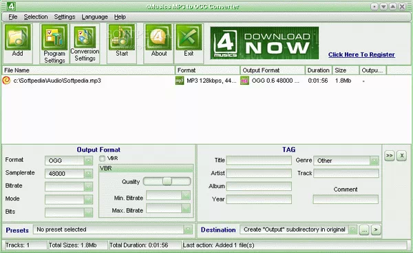 4Musics MP3 to OGG Converter Crack With Activation Code Latest