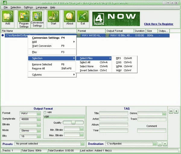 4Musics WAV Bitrate Changer Crack + Serial Number Download