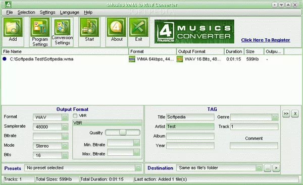 4Musics WMA to WAV Converter Crack Plus Serial Key