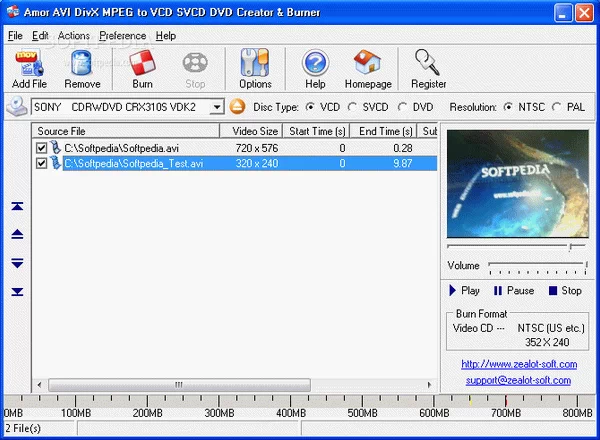 Amor AVI DivX MPEG to VCD SVCD DVD Creator & Burner Crack + License Key Download