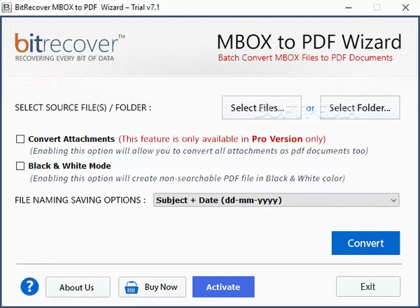 BitRecover MBOX to PDF Wizard Crack With Keygen Latest