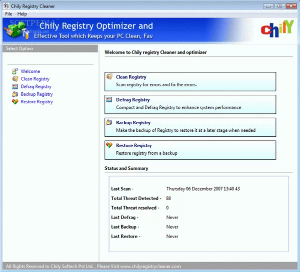 Chily Registry Cleaner Crack With License Key Latest