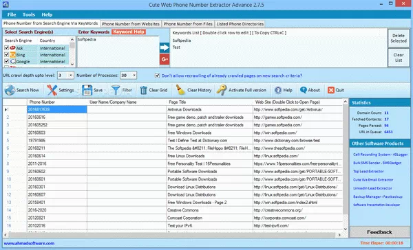 Cute Web Phone Number Extractor Advance Crack With Activator Latest