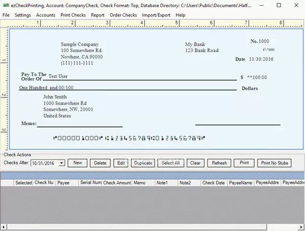 ezCheckPrinting Crack + License Key Updated