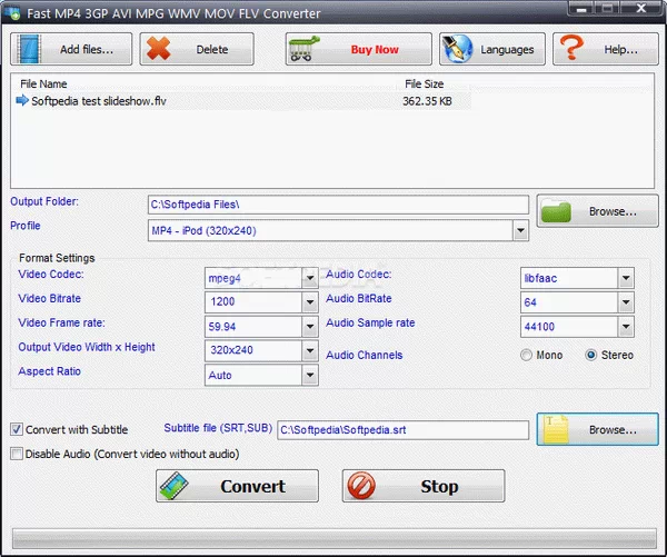 Fast MP4 3GP AVI MPG WMV RM MOV FLV Converter Crack + Serial Key Download