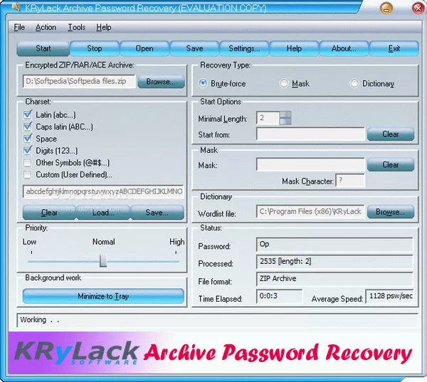 KRyLack Archive Password Recovery Crack With License Key 2025