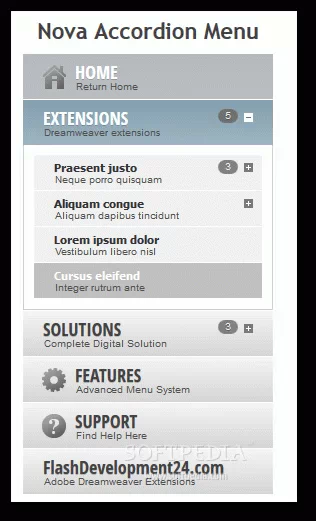 Nova Accordion Menu Crack Plus Serial Key