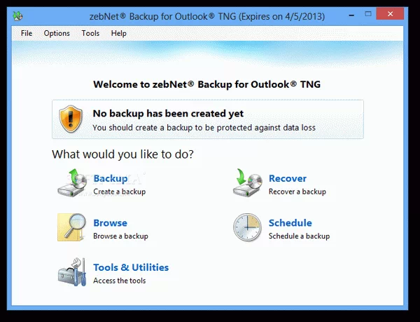 zebNet Backup for Outlook TNG Crack + Activation Code