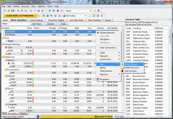 Personal Stock Monitor GOLD Crack Plus Serial Key