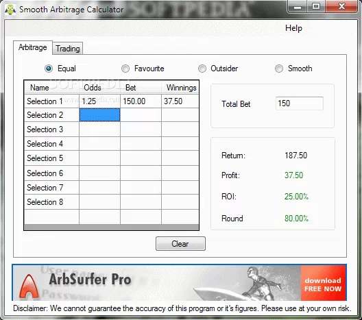 Smooth Arbitrage Calculator Crack + License Key
