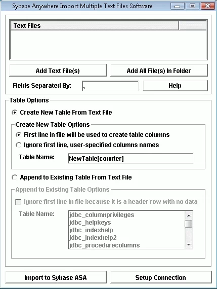 Sybase SQL Anywhere Import Multiple Text Files Software Crack + Activation Code Download