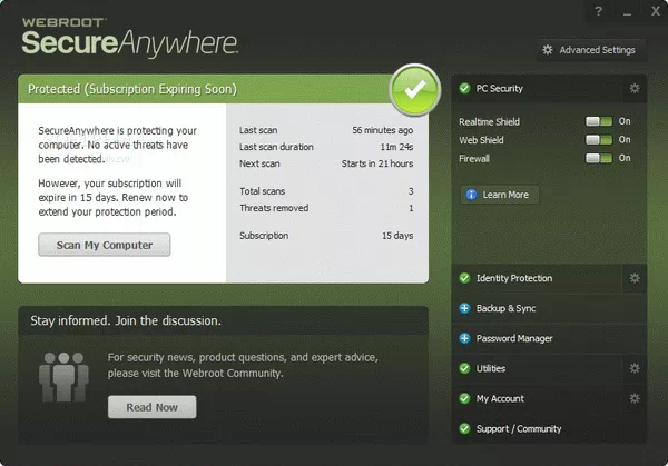 Webroot SecureAnywhere Antivirus Serial Number Full Version