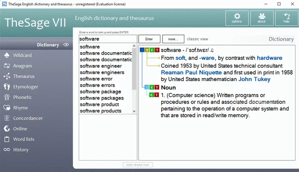 Portable TheSage English Dictionary and Thesaurus Crack + License Key